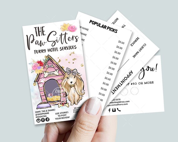 DIY Dog Hotel Business Card Dog Daycare Card Pet Grooming - Etsy