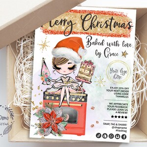 Christmas Baking Thank You Insert Card, Bakery Holiday Card, Printable, Editable, Brown, Brown, CJ009-11v5-fw-ISRV