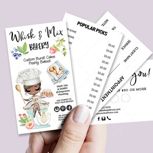 Bakery Business Card Set, Mini Menu Card, Appointment Card, Loyalty Card, Editable, Printable, Brown, CJ00916v1dwBIZVFEA