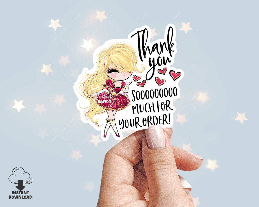 Fashion Thank You Sticker, Beauty Salon Thank You Sticker, Packaging
