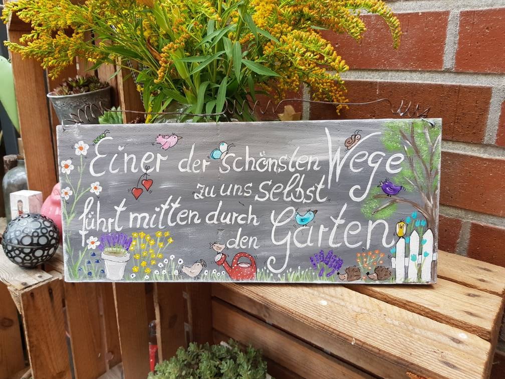Garden saying.. large wooden sign /garden sign | Etsy