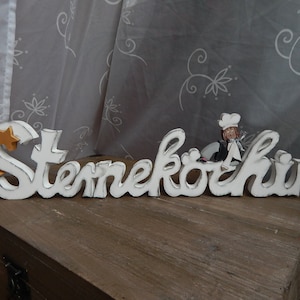 Sterneköchin Schriftzug aus Holz Bild 1