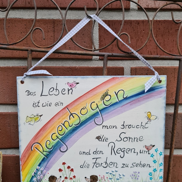 Regenbogen ... Holzschild