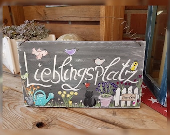 Favorite place...beautiful wooden sign/garden sign