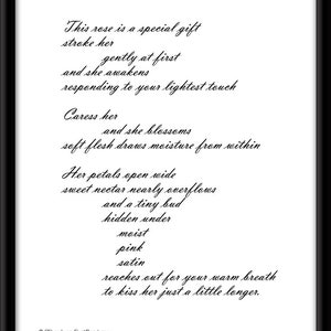 This Rose Is A Special Gift, Typographic Print, Black on White, Select: 4x6, 5x7, 8x10