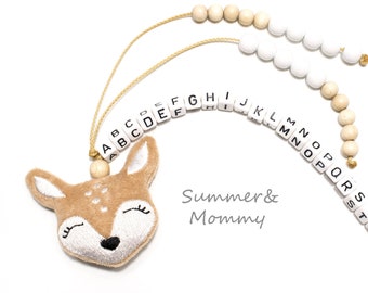 Deer ABC Chain + Rake Chain, School Enrollment Girls Gift, First Grader, School Bag Sugar Bag