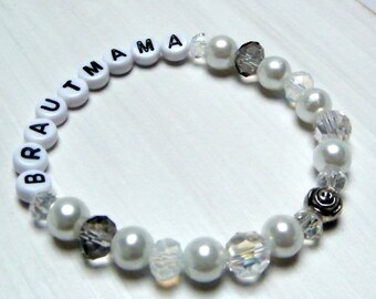 Wedding bracelet with wish name Maid Brautmama Bride... Bridesmaid