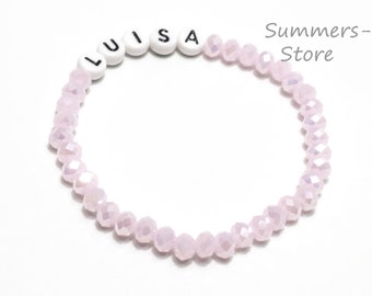 Name bracelet pink personalized with your desired name