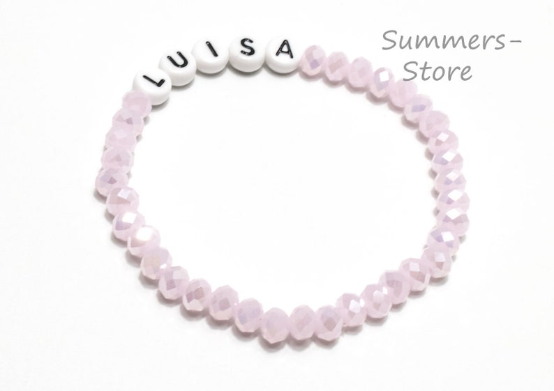Name bracelet pink personalized with your desired name image 1