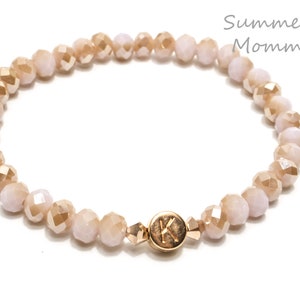Initial bracelet rose gold, letter bracelet personalized, bracelet with letters, name bracelet