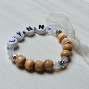 Baby Bracelet White Wood Edition Name Bracelet image 3