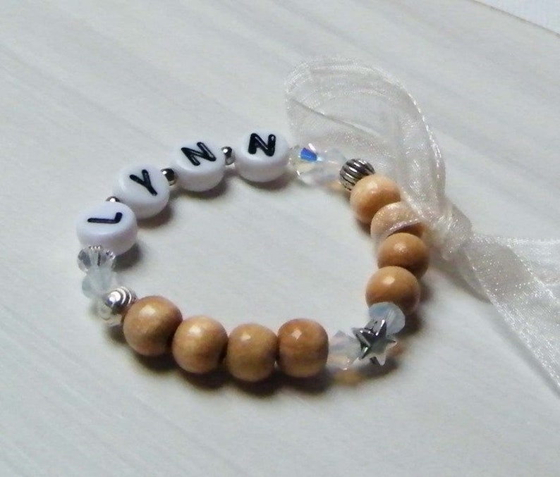 Baby Bracelet White Wood Edition Name Bracelet image 3