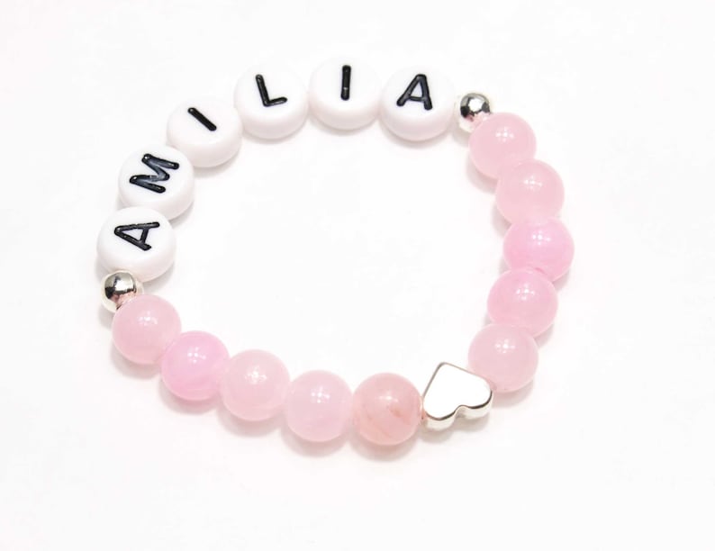 Baby Bracelet With Name Jade Girl Rosegold or Silver Name Etsy