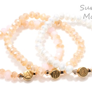 Namensarmband, rosé-gold, Buchstabenarmband personalisiert, Armband mit Buchstaben / Initialien, Geschenkidee Freundin Mutter