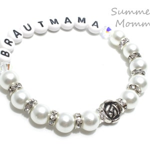 Bridal mama bracelet, wedding, bridal jewelry, bracelet, personalized guest gift, flower child bracelet beads, guest gift image 1