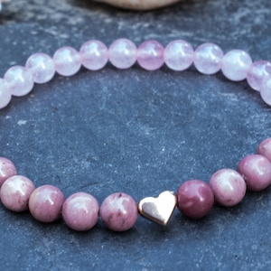 echtes Rosenquarz Erdbeerquarz Armband Mala, Energie Stein Mineral Quarz Yoga Naturperlen Edelsteinarmband