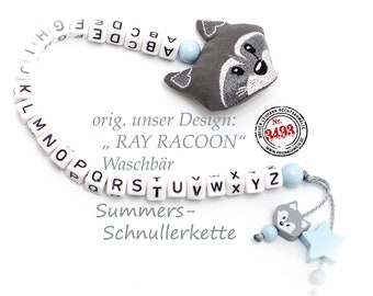 Orig. RAY Racoon Raccoon ABC Chain, School, School Bag, Gift for School Child