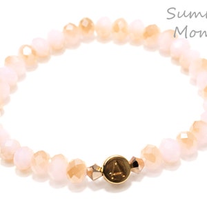 Initialienarmband rosé-gold, Geschenk Muttertag, Buchstabenarmband personalisiert, Armband mit Buchstaben