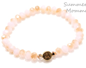 Initial bracelet rosé-gold, gift Mother's Day, letter bracelet personalized, bracelet with letters