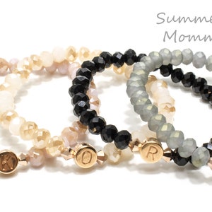 Namensarmband, rosé-gold, Buchstabenarmband personalisiert, Armband mit Buchstaben / Initialien, Geschenkidee Freundin Mutter