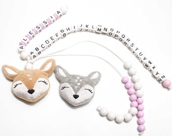 Deer ABC Chain + Calculator Necklace, School Ingenuder Girl Gift, First Grader, School Bag Sugar Bag