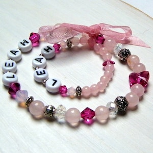 Mutter Kind Tochter Armband Rosenquarz