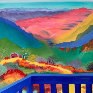 Landscape Painting - Oil Painting for Sale - Landscape Artwork - Colorful Oil Painting - Wall Decor - Bright Colors Painting