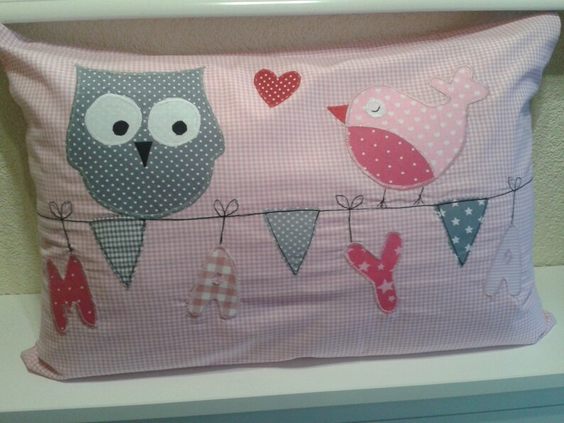 Kissenhülle Kissen Namen Eule Herz Vogel Kissenbezug Etsy