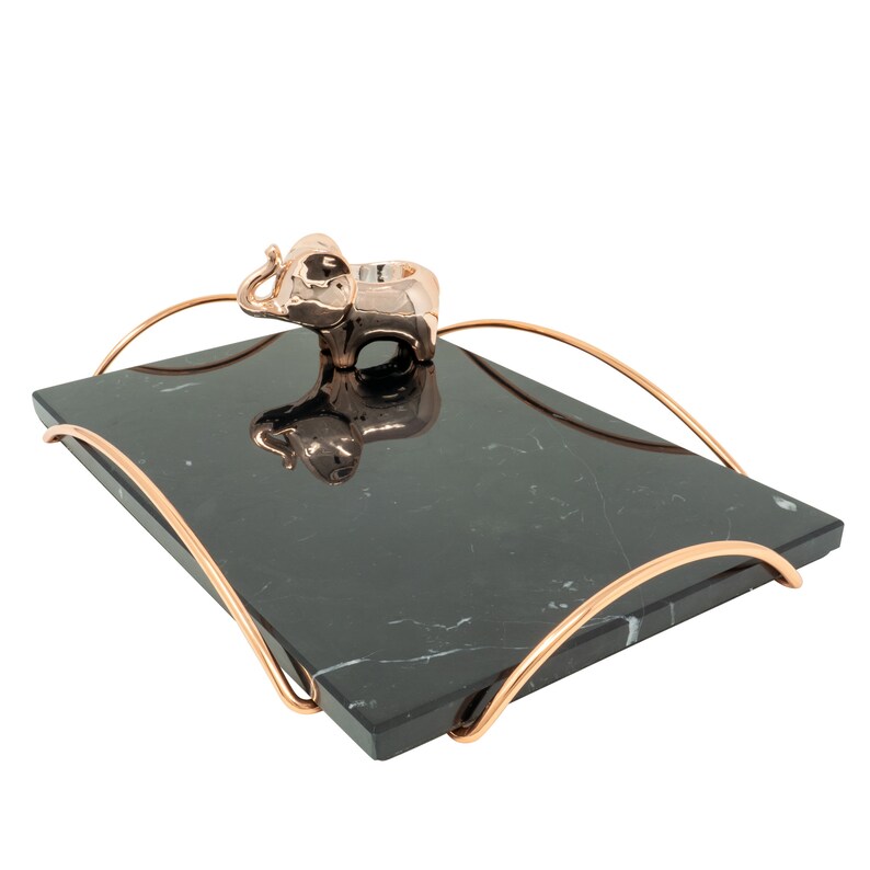 White & Black Real Marble Trays With Gold or Rose Gold Handles Etsy
