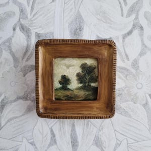 Country moody oil landscape painting,tree painting,framed oil painting Original handmade oil painting antique art Chistmas gift