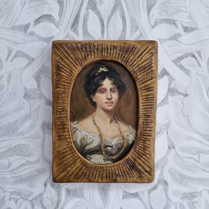 Portrait of a lady, 19th century old masters study, framed oil painting, small portrait, Original painting, antique wall gallery,vintage art