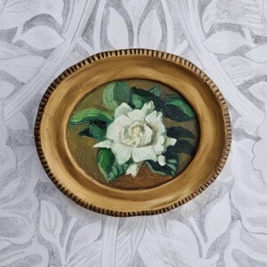 Magnolia, original still life oil painting, flower painting,framed painting, small gift, classical oil painting,room decor, botanical art