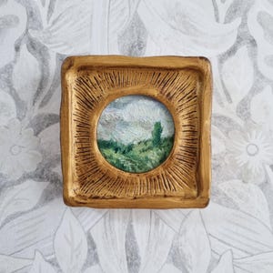 Country moody oil landscape painting,tree painting,framed oil painting Original handmade oil painting antique art Chistmas gift