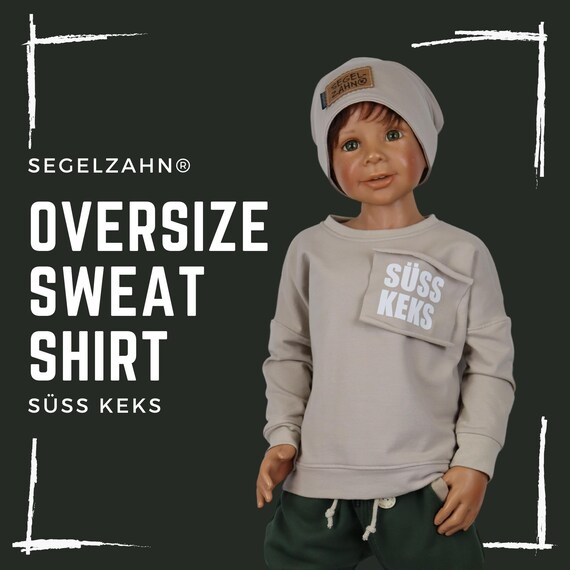 Oversize Sweatshirt Kids Beige Sweater Unisex Boys Top Loose Cut Oversized Hoodie Child Baby Sail Tooth Gift Idea Etsy
