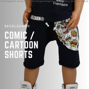 Shorts, kurze Hose Kinder Sommerhose Junge Mädchen Kind Baby Sweathose Jogger Segelzahn Sommer Kleidung Kinderhosen Hosen Comic Cartoon Blau