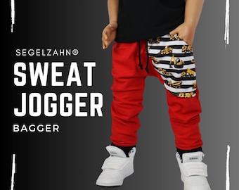 Slim Fit Jogger Kinder Sweat Hose Rot Unisex Junge Mädchen Jogginghose Bagger Baggerhose Kind Baby Hosen Segelzahn Kinderkleidung Sweathose