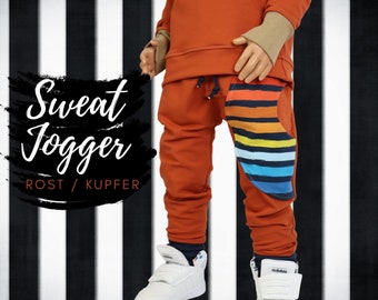 Slim Fit Jogger Kinder / Sweat Hose Jungen / Jogginghose Unisex Kind Baby / Sweathose Rost/Kupfer / Kinderkleidung Hosen / Segelzahn Hose