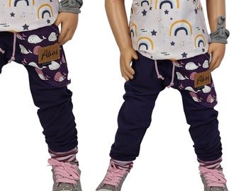 Slim Fit Jogger Mädchen Lila Kinder Hose Wale / Baby / Kind /  Maritim Hosen für Mädchen / Kinderkleidung / Jogginghose / Segelzahn