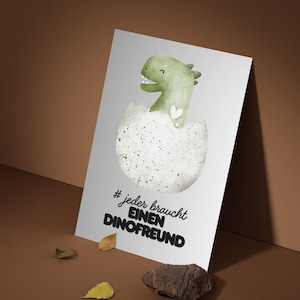 Dino Karte mit Spruch Kinder Geschenk Karte zur Einschulung Geburtstag Babyparty Postkarte für Liebevolle Botschaft zu besonderen Anlässen