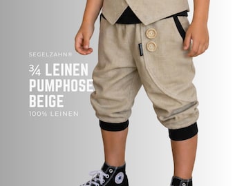 Pantaloni di lino per bambini | pantaloni corti harem | beige unisex | pantaloni di lino per ragazzi e ragazze | pantaloni estivi | pantaloni eleganti per bambini | pantaloni leggeri e traspiranti