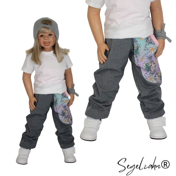 Softshellhose Mädchen Meerjungfrau Outdoorhose Kinder Regenhose Grau Matschhose gefüttert Buddelhose Baby Pumphose Segelzahn