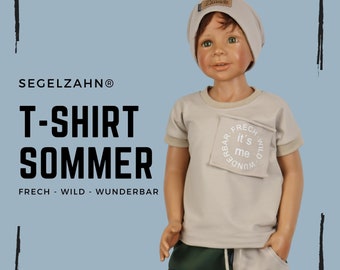 Tshirt Kinder Beige Sommershirt Unisex Junge Mädchen Oberteil Kind Baby Shirt kurzarm Kindershirt Segelzahn Kinderkleidung Kurzarmshirt