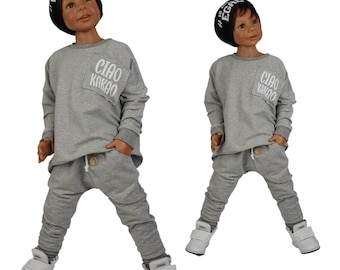 Sweatshirt Kinder Oversize Pullover Jungen Grau Kind Baby Oversized Hoodie Ciao Kakao Kinderpullover Segelzahn