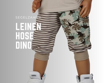 Pantaloni di lino per bambini | pantaloni corti harem | Dino a righe beige | pantaloni estivi | pantaloni unisex per bambini | cotone e lino | abbigliamento estivo per bambini | boho