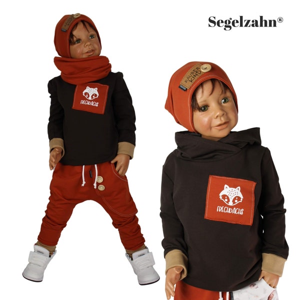 Pullover Kinder Fuchs Hoodie Braun Kinderpullover Oberteil Unisex Jungen Sweatshirt Mädchen Frechdachs Segelzahn