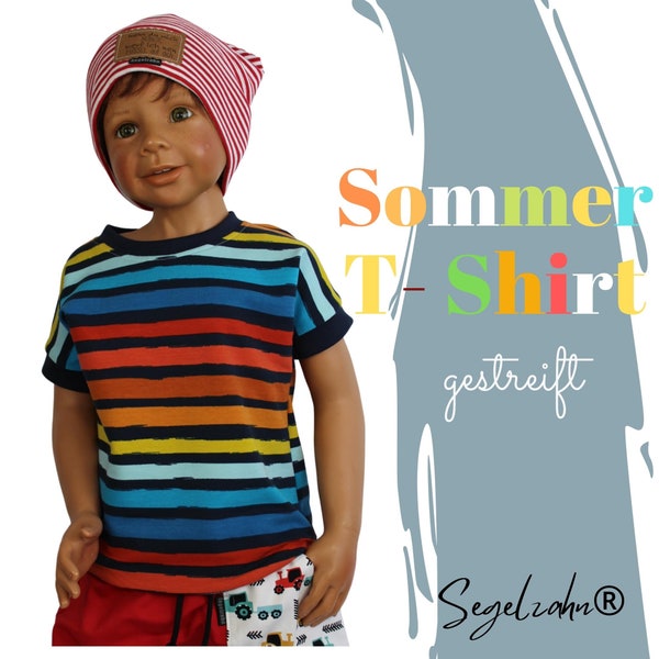 T-Shirt Kinder gestreift Sommershirt bunt Kind Baby Oberteil - Unisex ringel Sweatshirt kurzarm Segelzahn Kinderkleidung Junge Mädchen