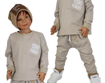 Sweatshirt Kinder Oversize Pullover Jungen Beige Kind Baby Oversized Hoodie Ciao Kakao Kinderpullover Segelzahn