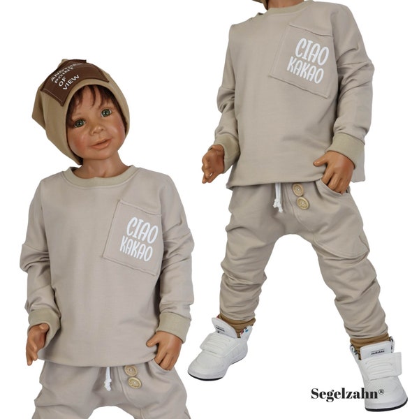 Sweatshirt Children's Oversize Pullover Boys Beige Child Baby Oversized Hoodie Ciao Cocoa Children's Sweater Sail Tooth