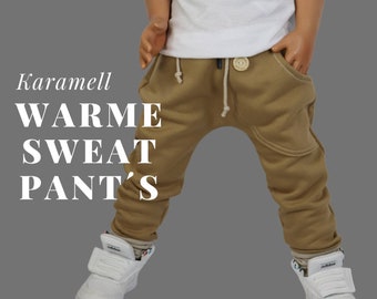 warme Sweat Jogger Unisex Kinderhose Karamell Slim Fit Hose einfarbig schlicht Jungen Mädchen Segelzahn Kinderkleidung Hosen für Jungen