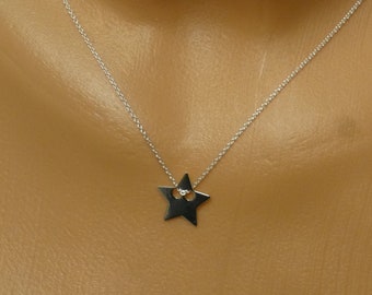 Delicate necklace silver 925 with star, silver chain, gift for her